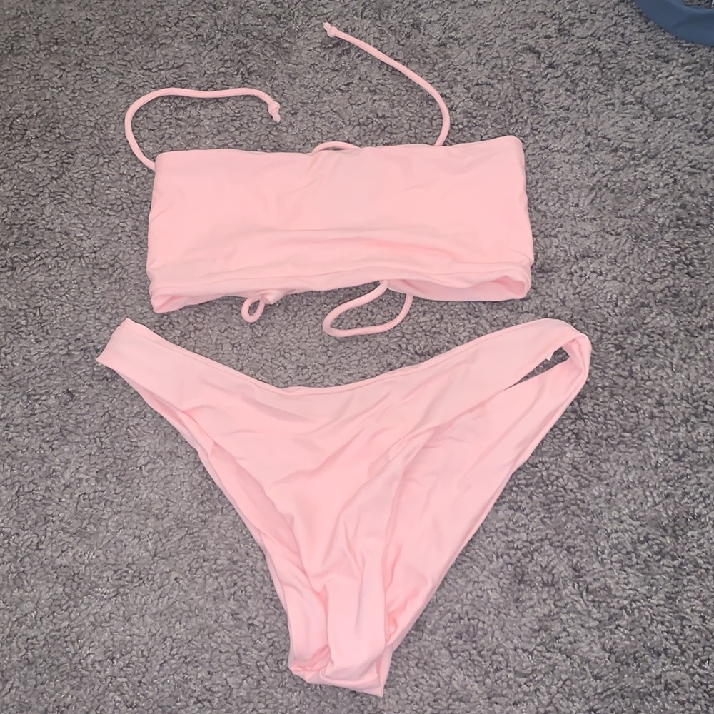 Romwe bandeau swim suit set